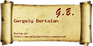 Gergely Bertalan névjegykártya